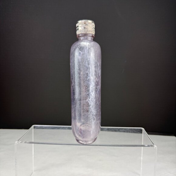 Vintage Purple Tint Glass Medicine Bottle With Screw Top - Picture 2 of 14